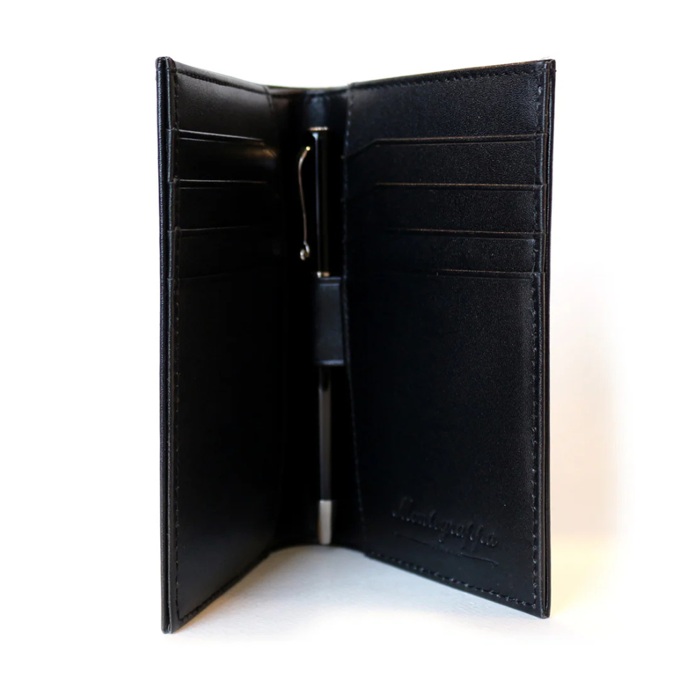 Tarjetero de piel con soporte para pluma Montegrappa