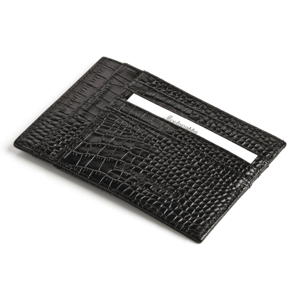 Tarjetero de piel Croco Montegrappa