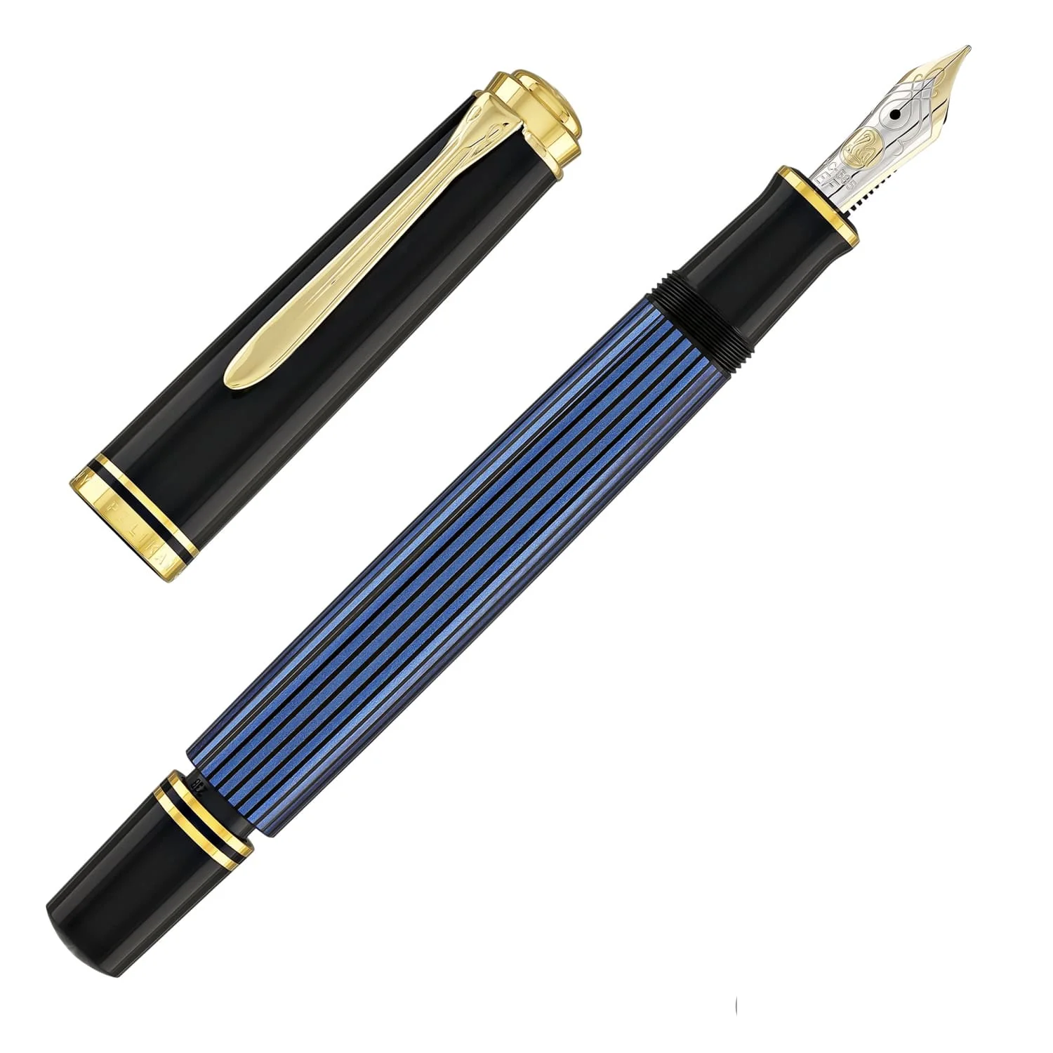 Pluma Fuente Souverän 400 Black-Blue Pelikan