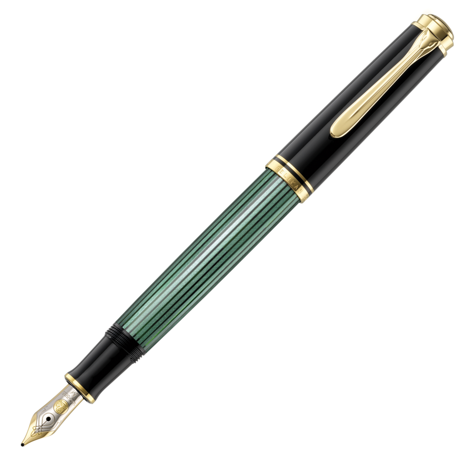 Pluma Fuente Souverän 400 Black-Green Pelikan