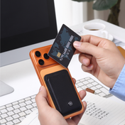 Tarjetero magnético de cuero negro Cross