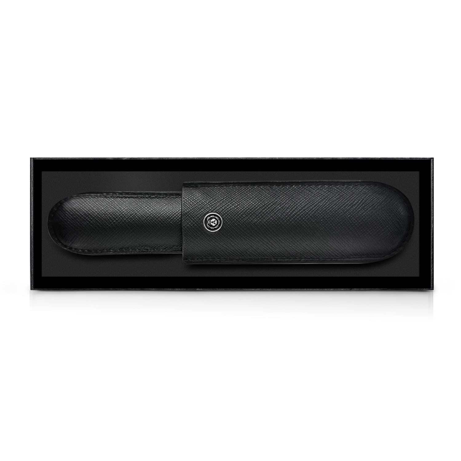 Estuche clásico de cuero negro para un bolígrafo Cross