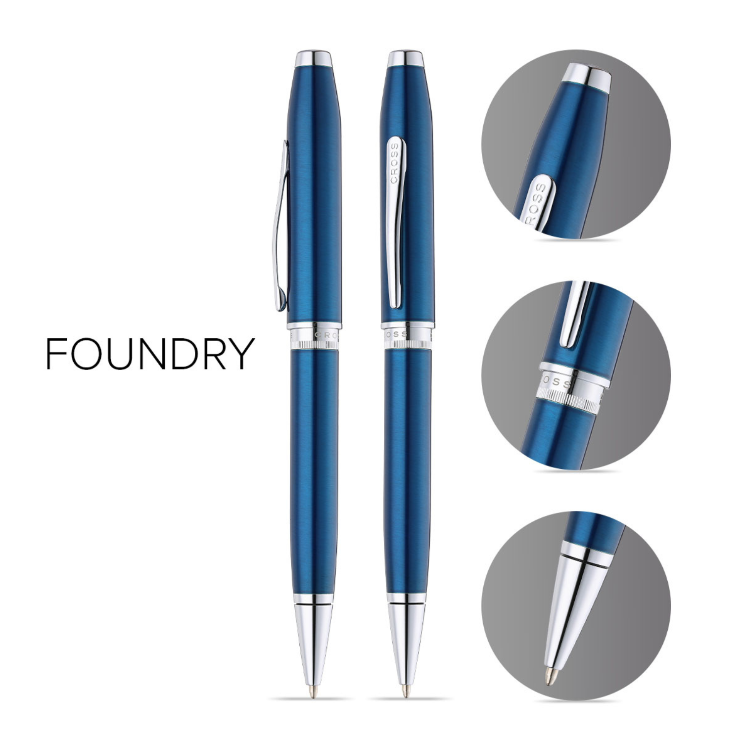 Foundry Glossy Translucent Blue Cross