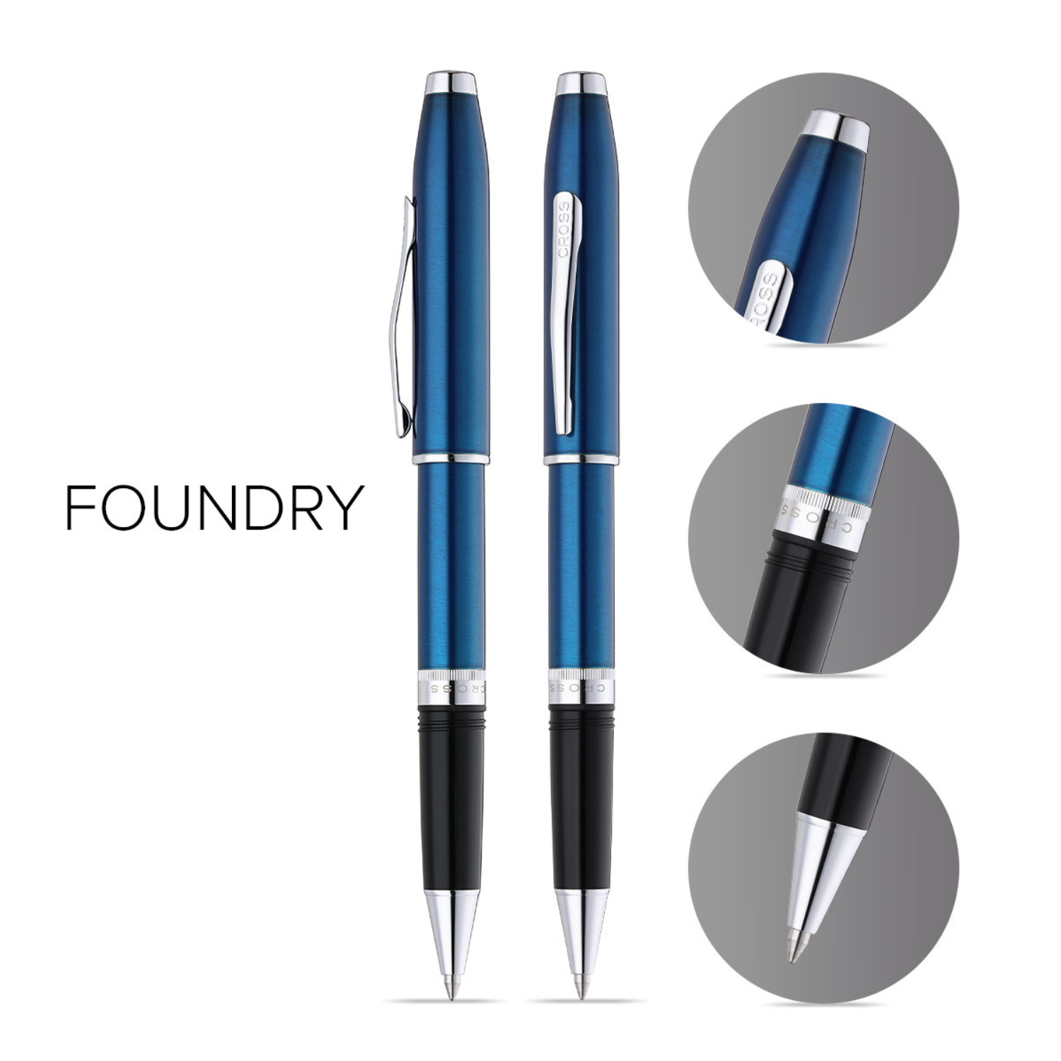 Foundry Glossy Translucent Blue Cross