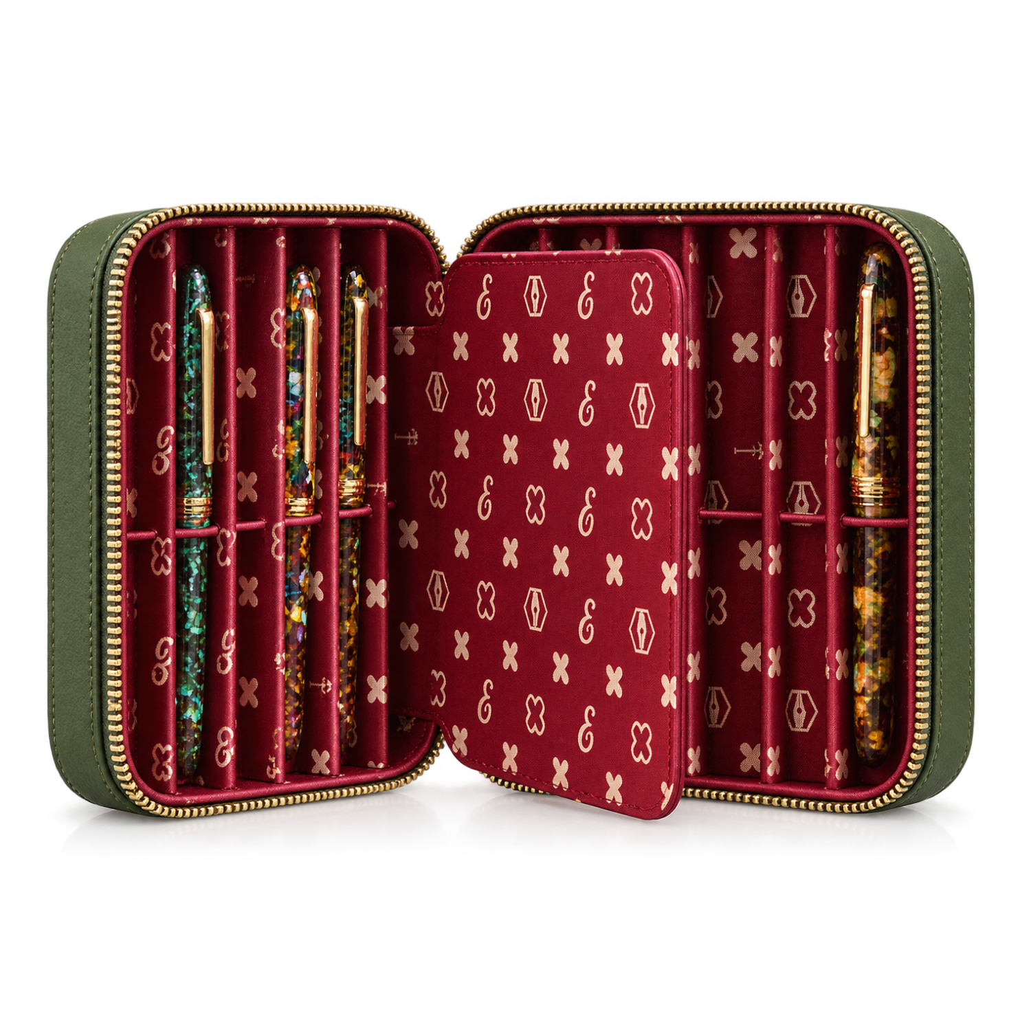 Estuche para Doce Plumas NOOKS Moss Green Esterbrook