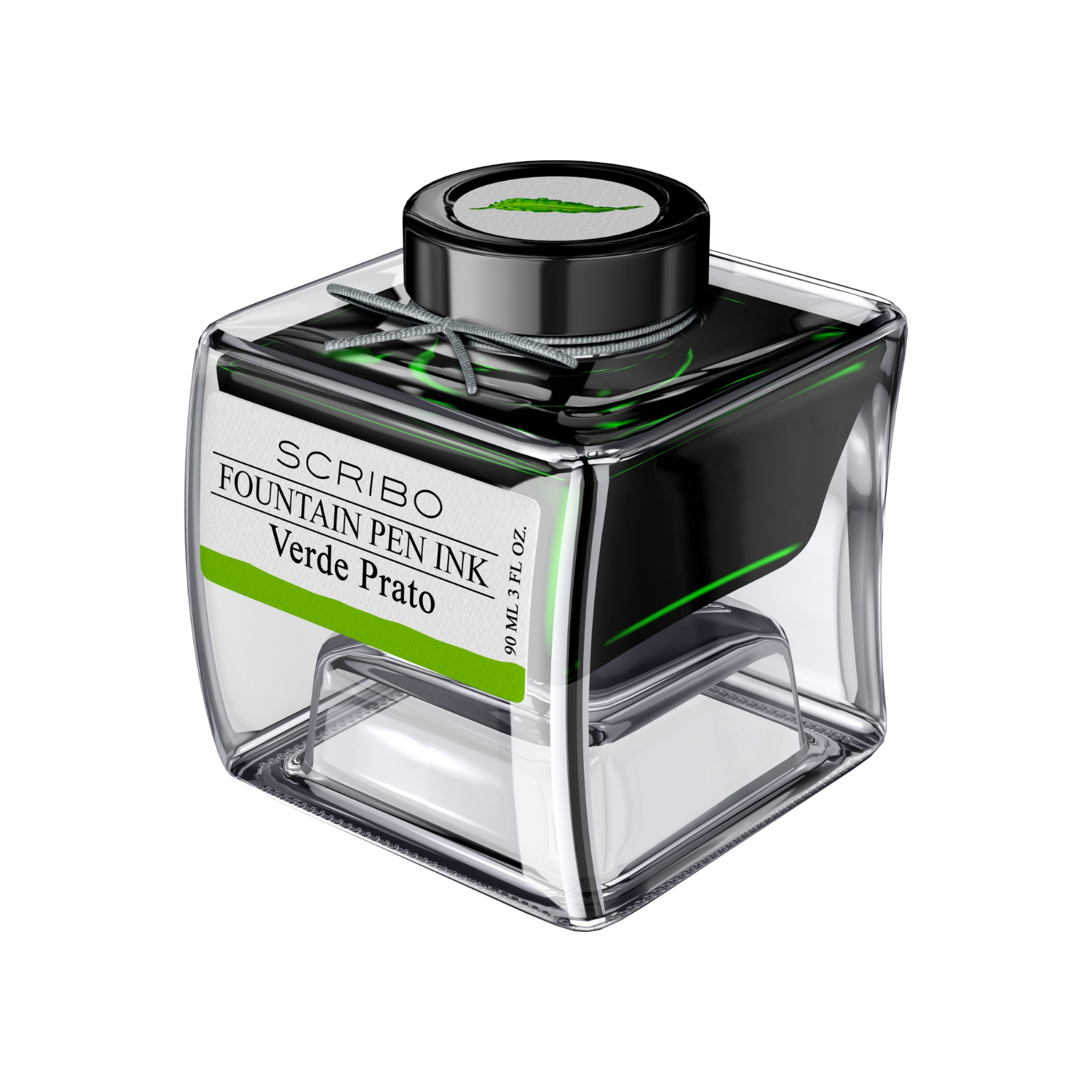 Frasco De Tinta Verde Prato Scribo